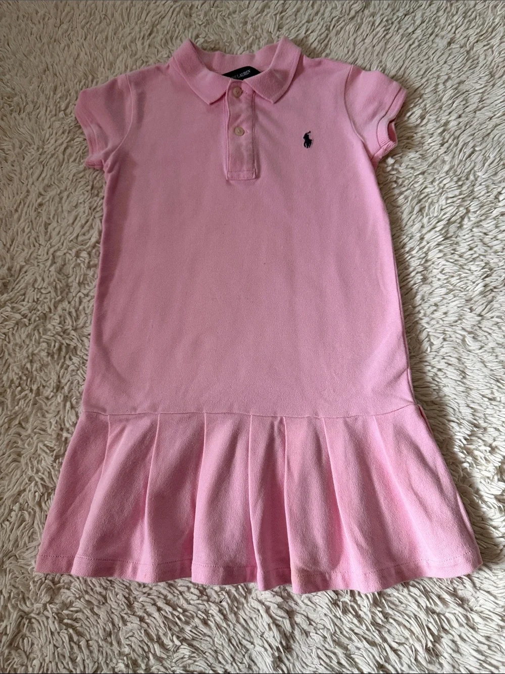 Ralph Lauren Light Pink Polo Dress with Navy Logo size 5